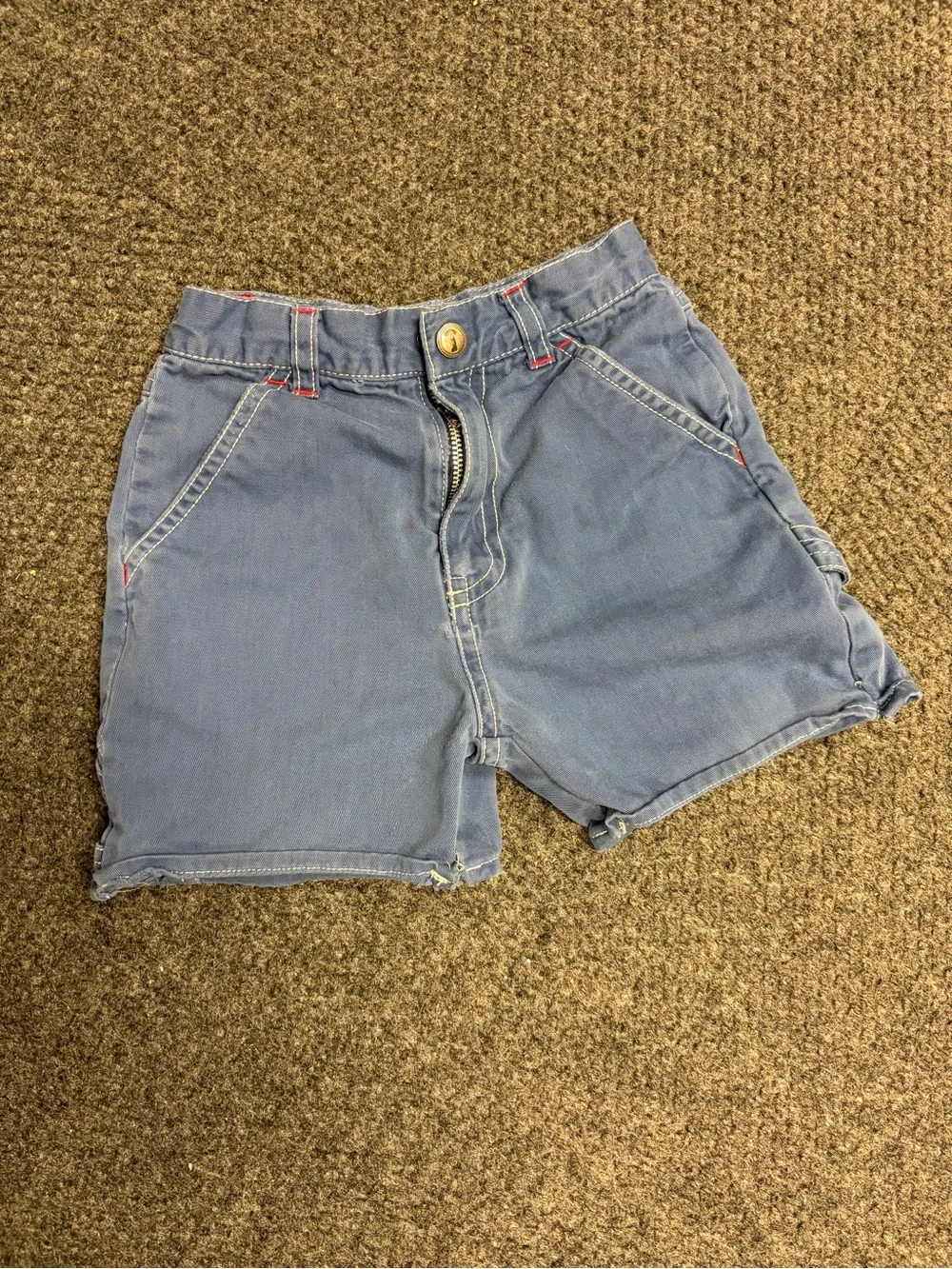Vintage Gymboree rainbow tag cargo carpenter shorts boys blue small 90s Y2K